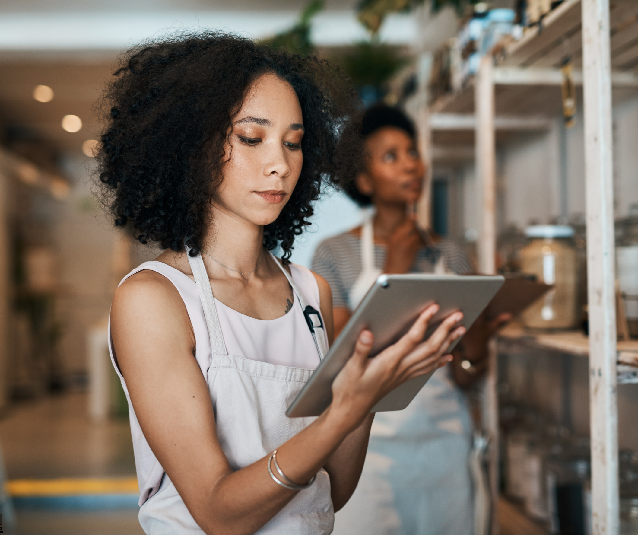 Professional business owner using technology